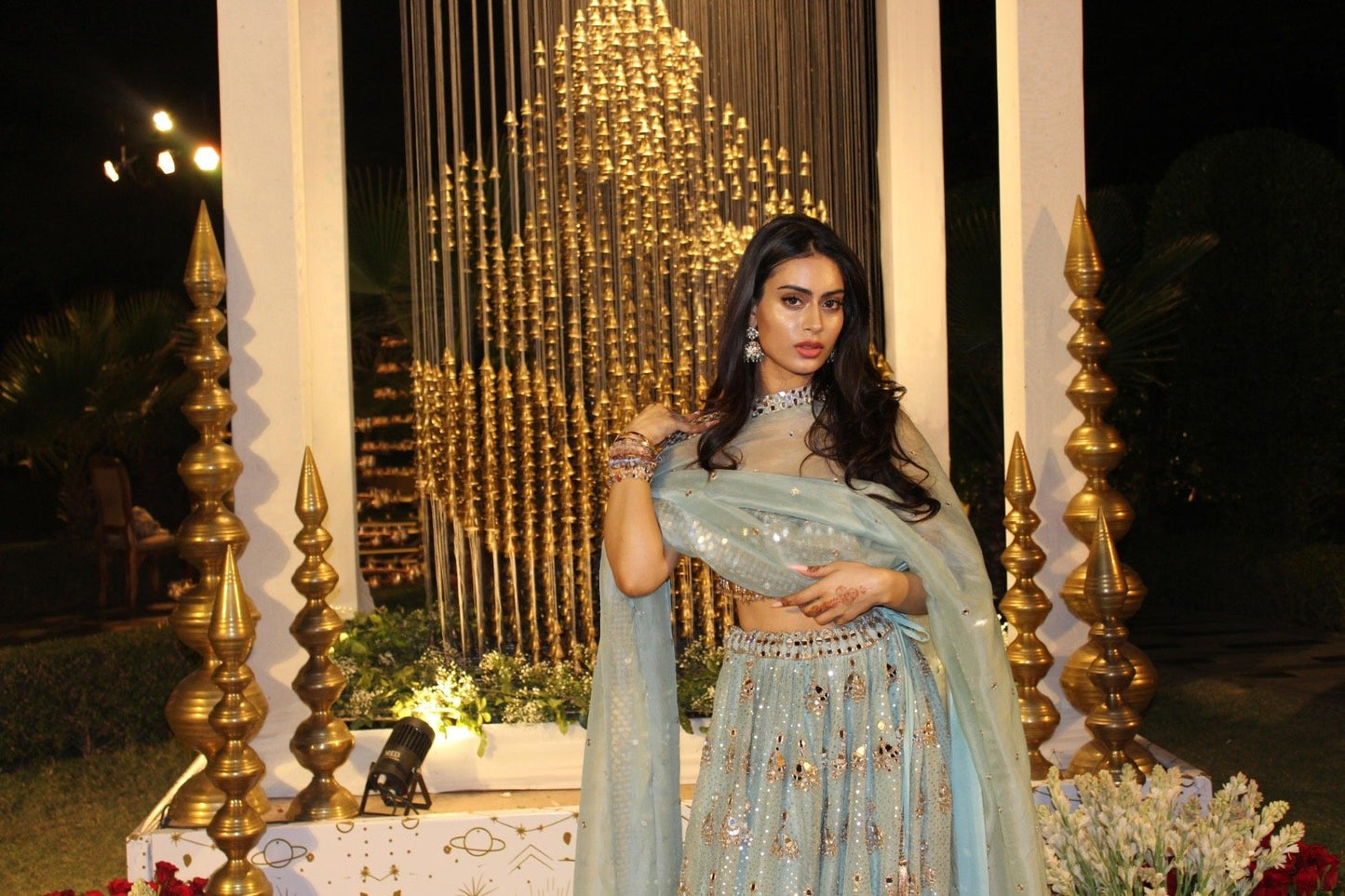 NYSA DEVGAN In Powder Blue Sequins Lehenga Set