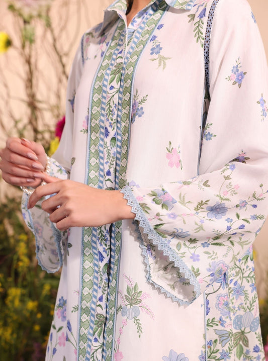 Niamh Lawn Printed White Co-ord Set