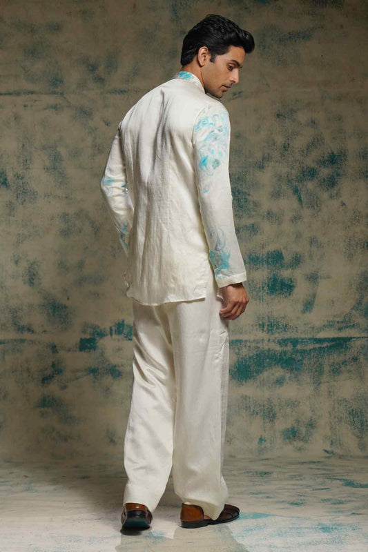 IVORY MARBLE DYED KURTA SET
