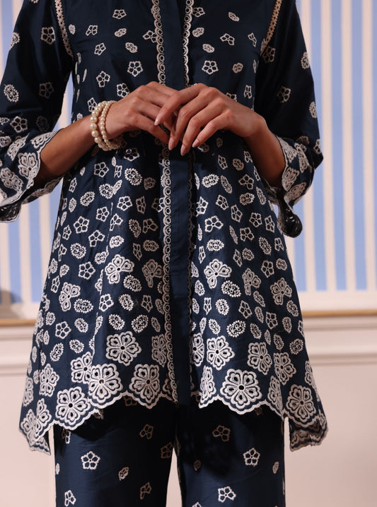 Nidha Supima Cotton Navy Co-ord Set