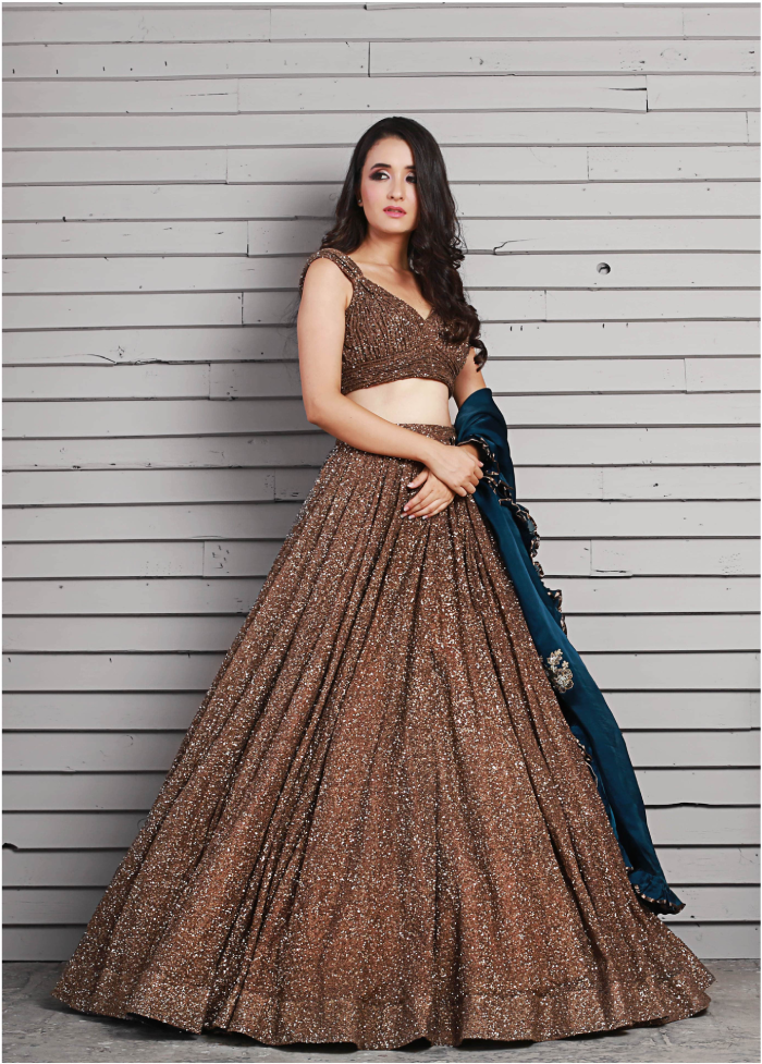 Bronze Shimmer Lehenga Set