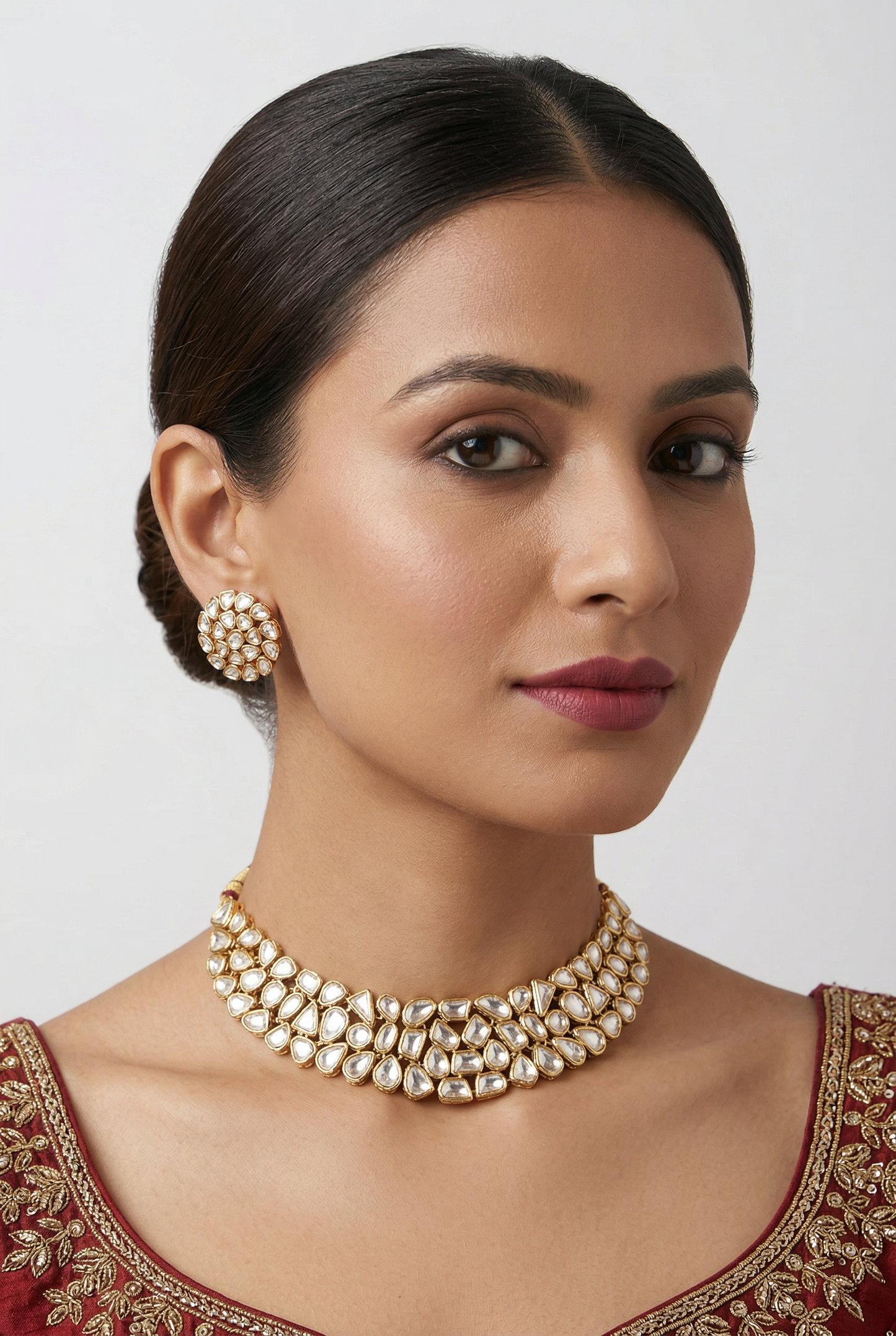 Saumira Gold Plated Kundan Necklace Set