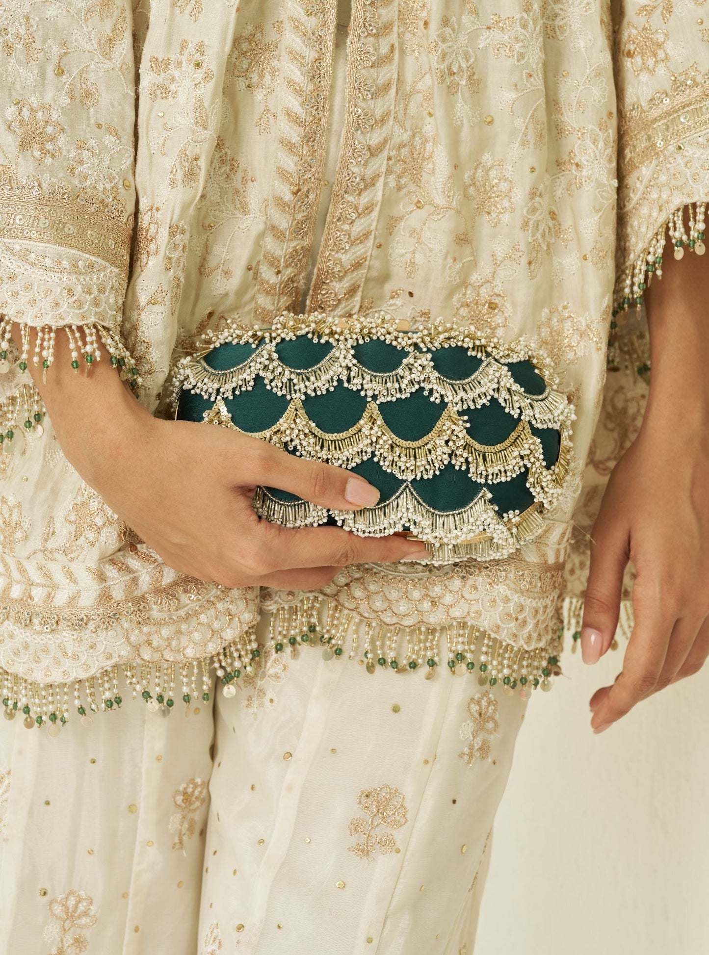 Athena Emerald Green Clutch Bag