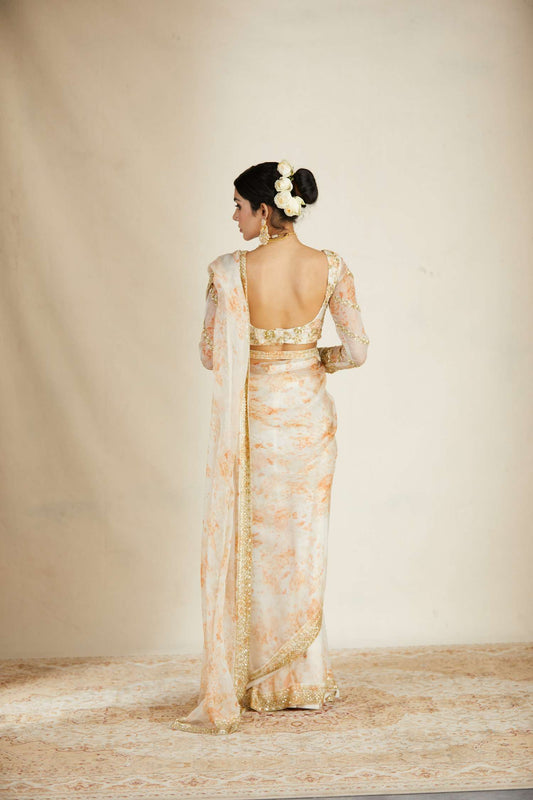 Off White Floral Saree