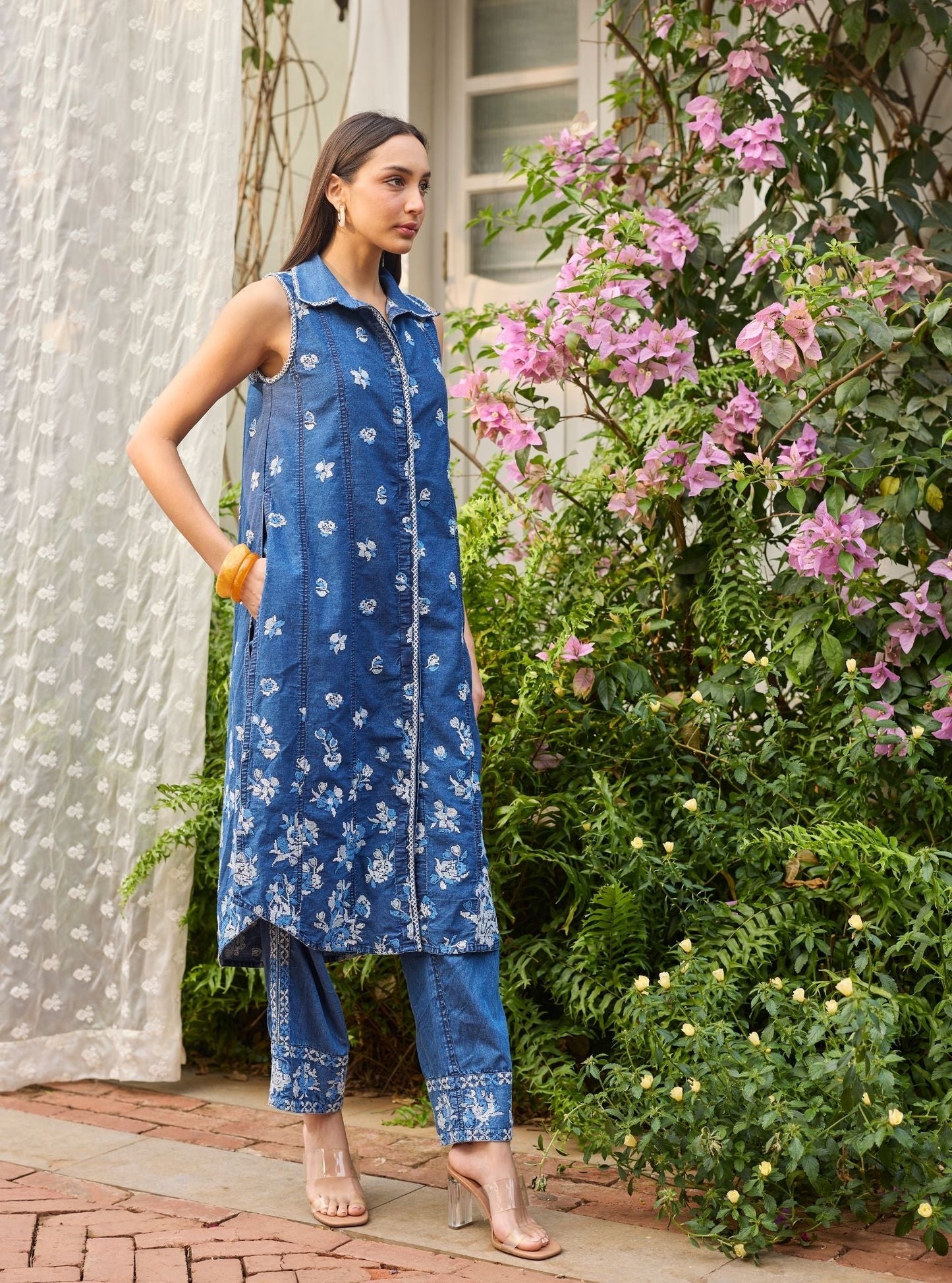Bhumi Denim Long Shirt Co-ord Set