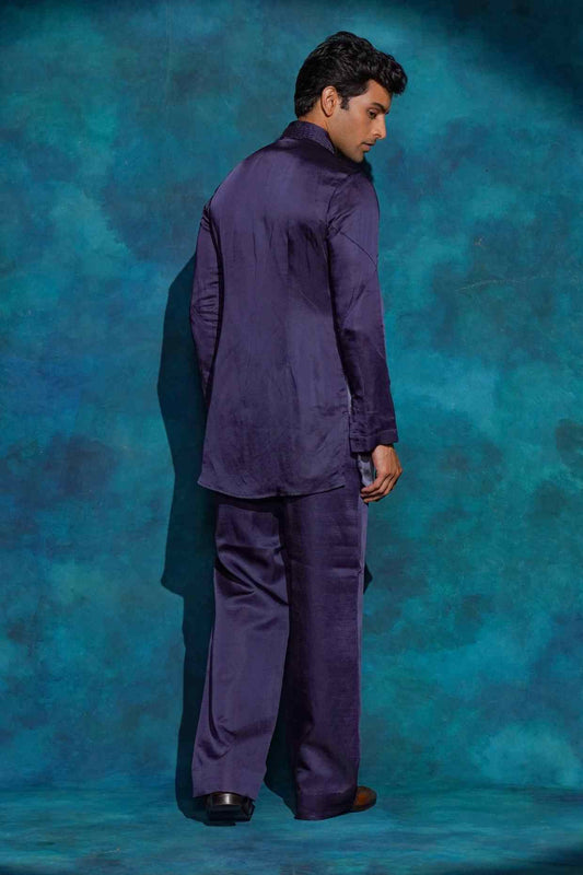 OCEANIC PURPLE OMBRE SHORT KURTA SET