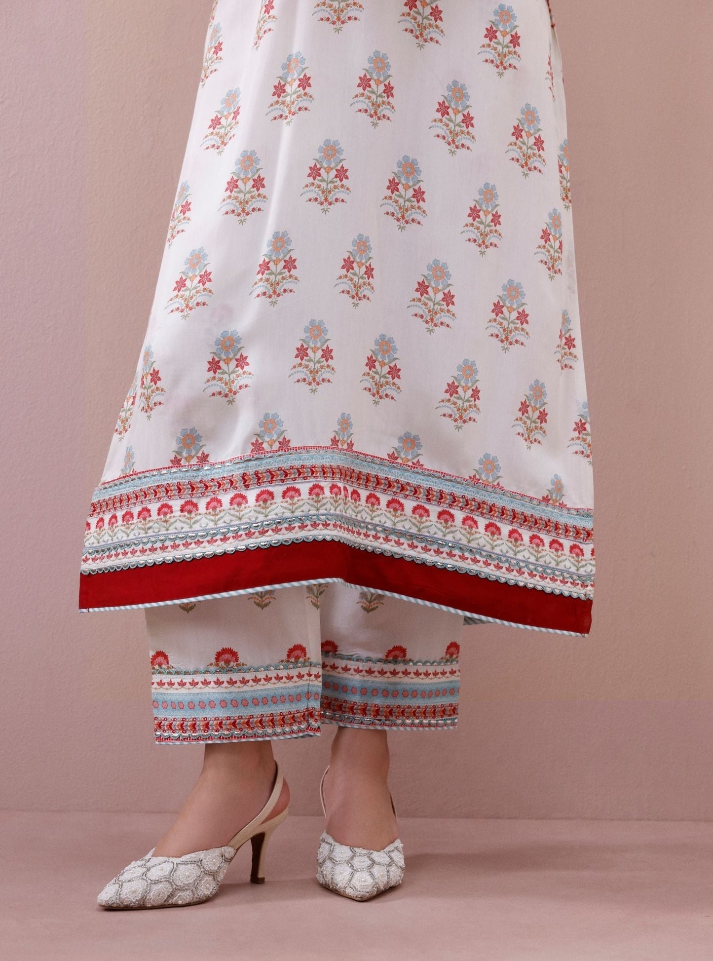 Zela Lawn Printed Off-White Kurta Set