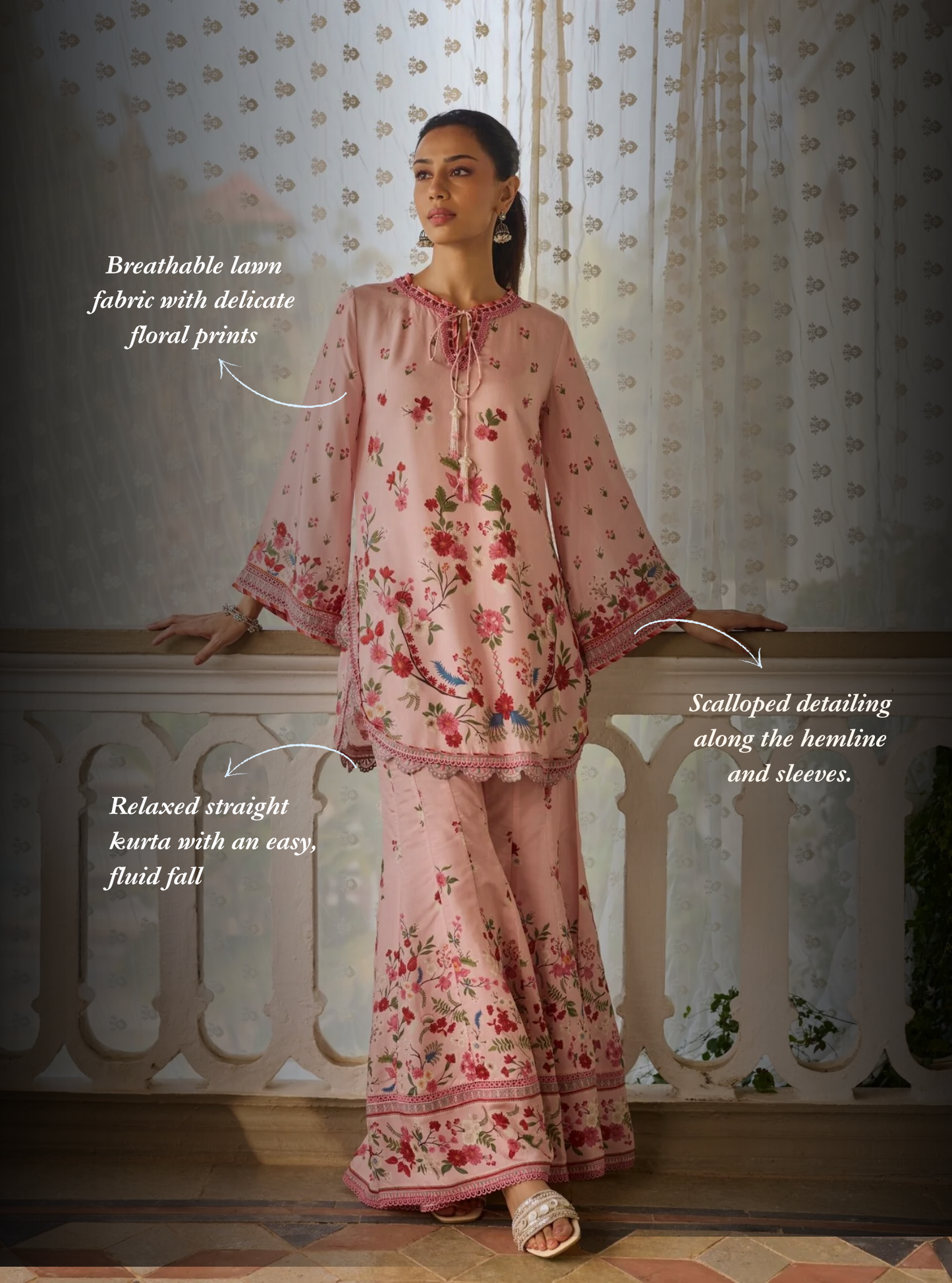 Lirae Lawn Pink Kurta Set