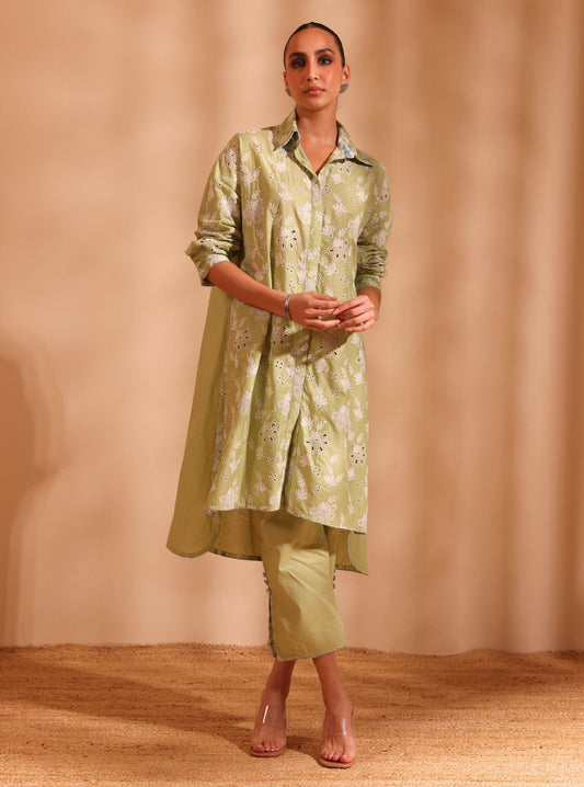 Niva Supima Cotton Green Long Co-ord Set