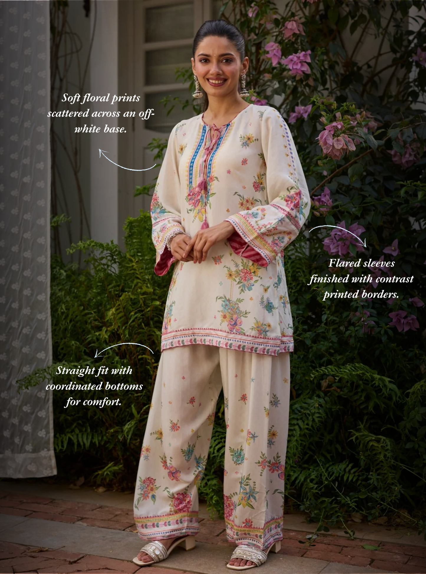 Enaara Lawn Off White Kurta Set