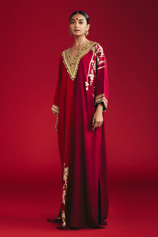 Red & Plum Moonlight Melody Kaftan