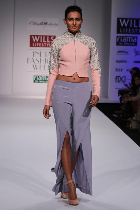 Jacket with Pant Powder Blue Off white Peach