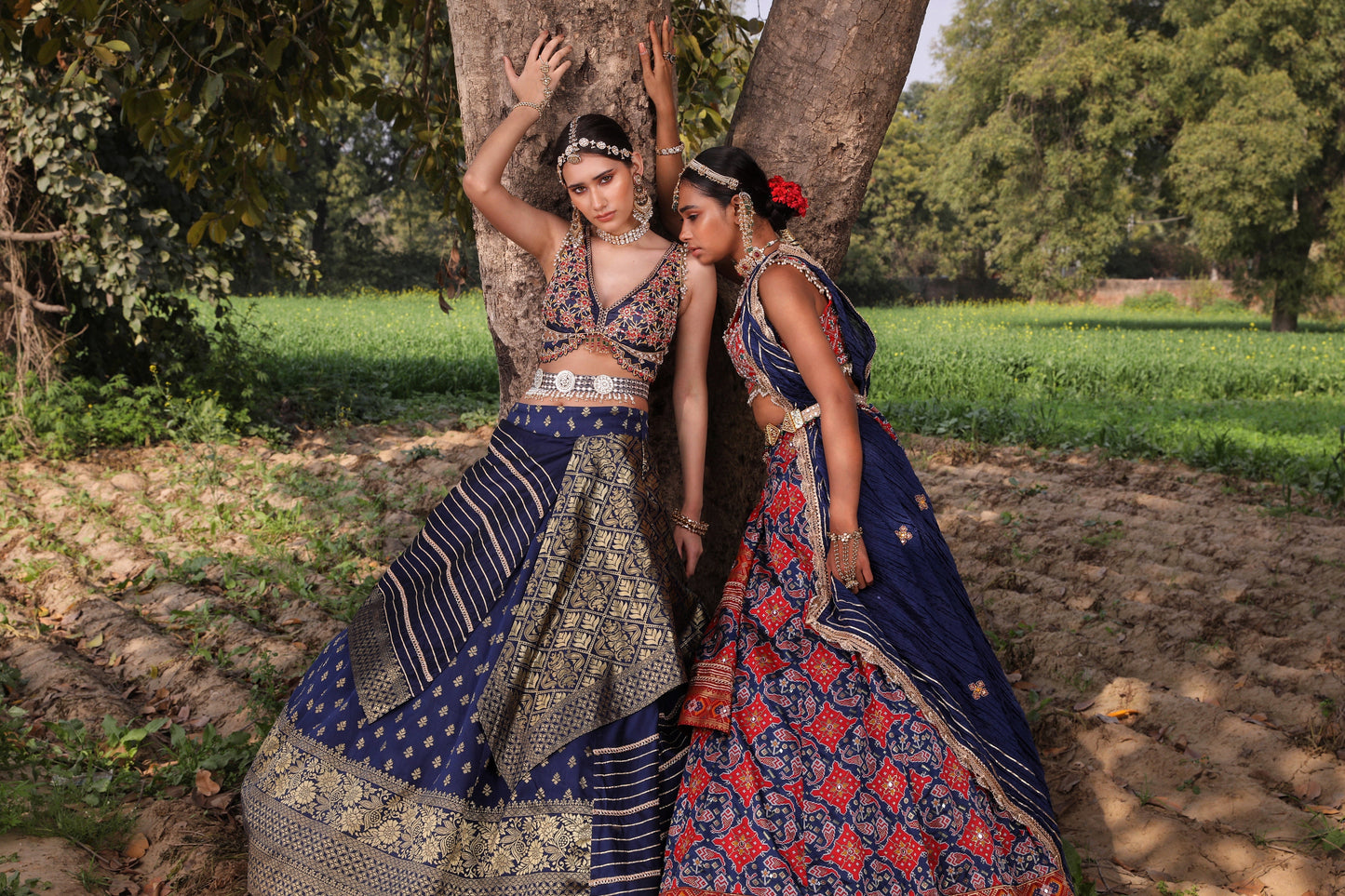 Women's Midnight Blue Woven Patola Lehenga