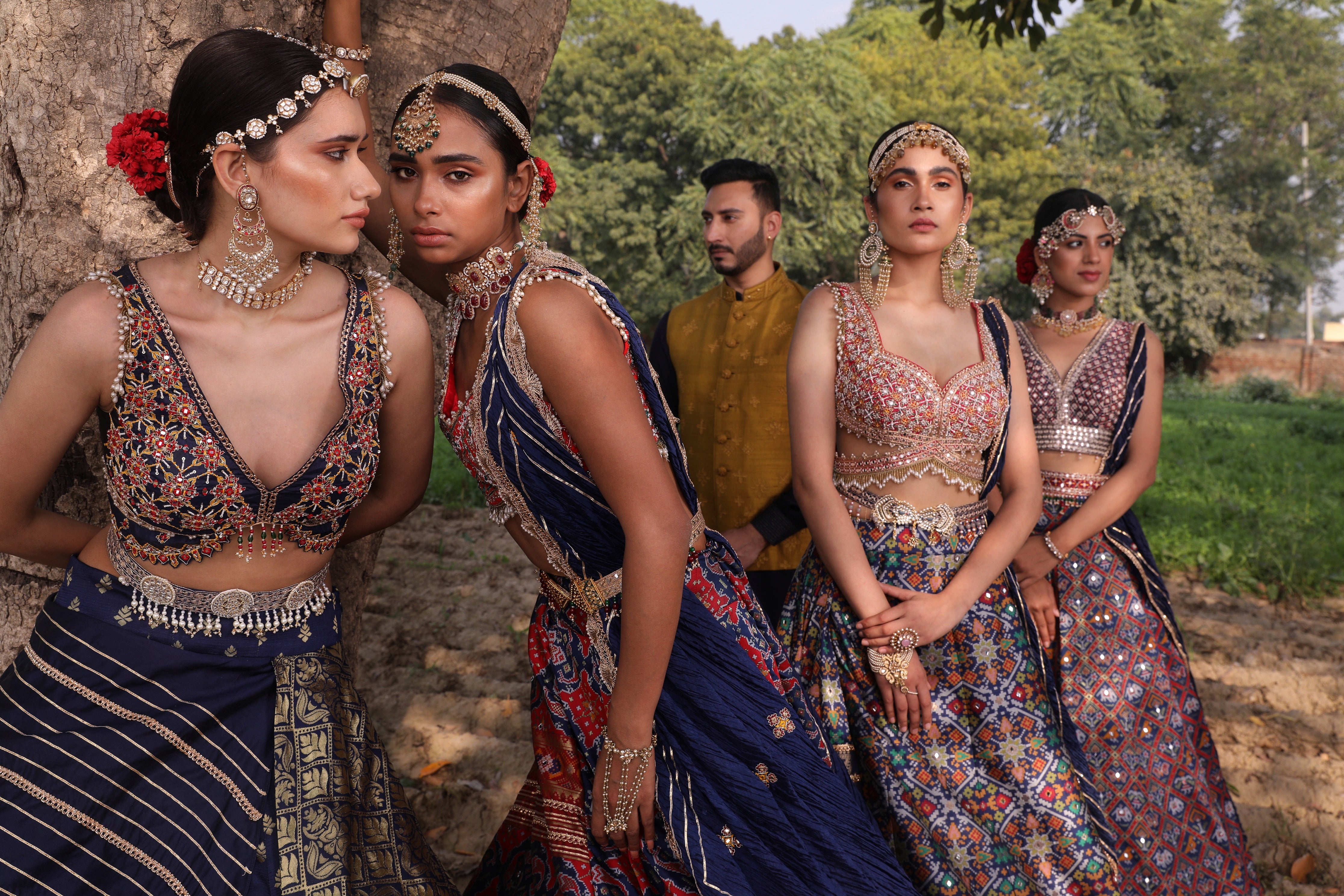 Women's Midnight Blue Woven Patola Lehenga