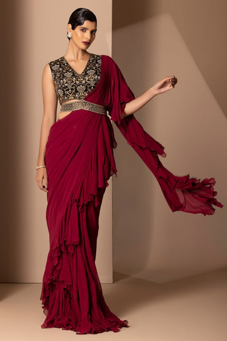 Miraya Saree Maroon