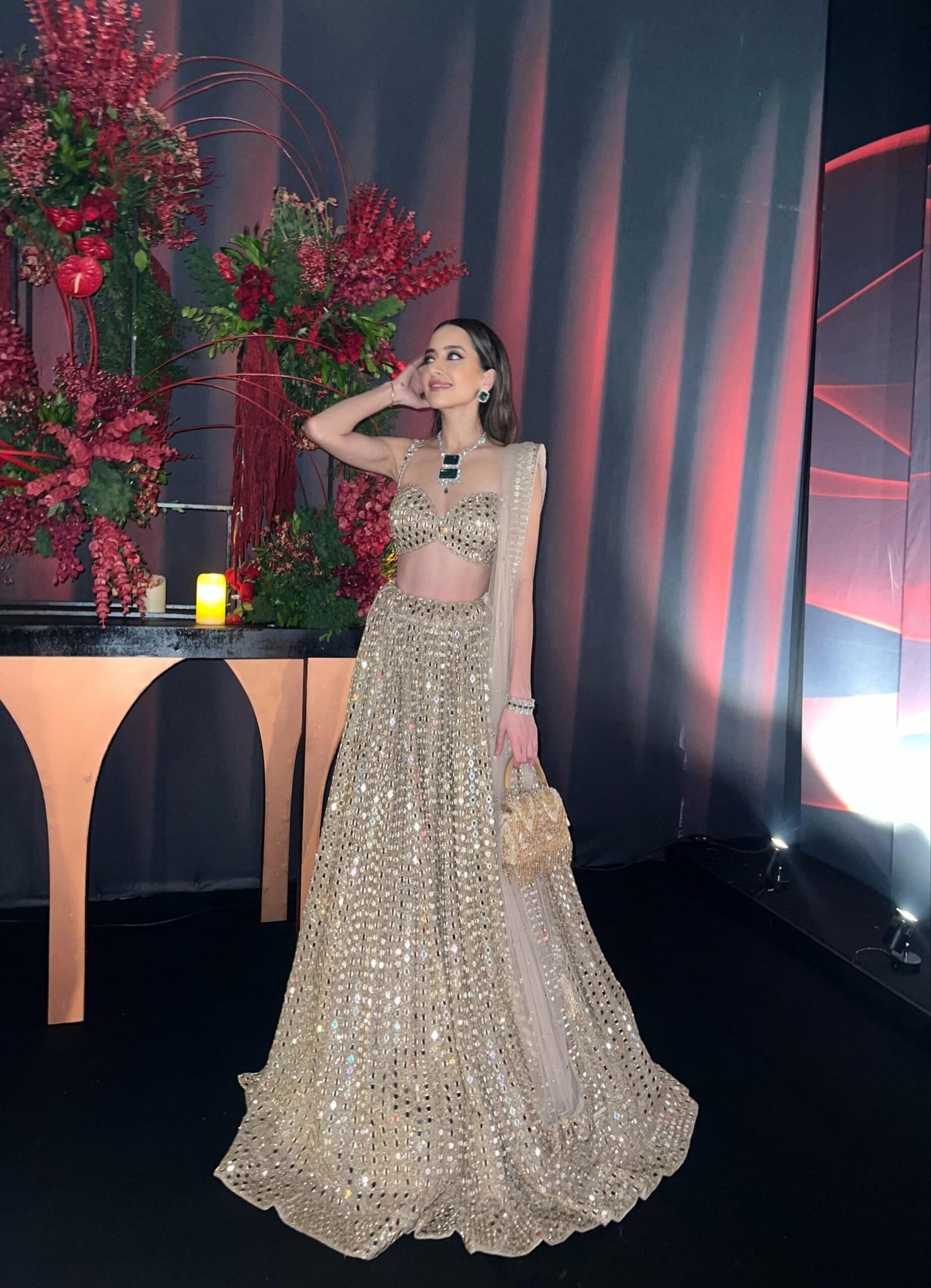 KOMAL KAPOOR GROVER In Jugmug mirror lehenga set