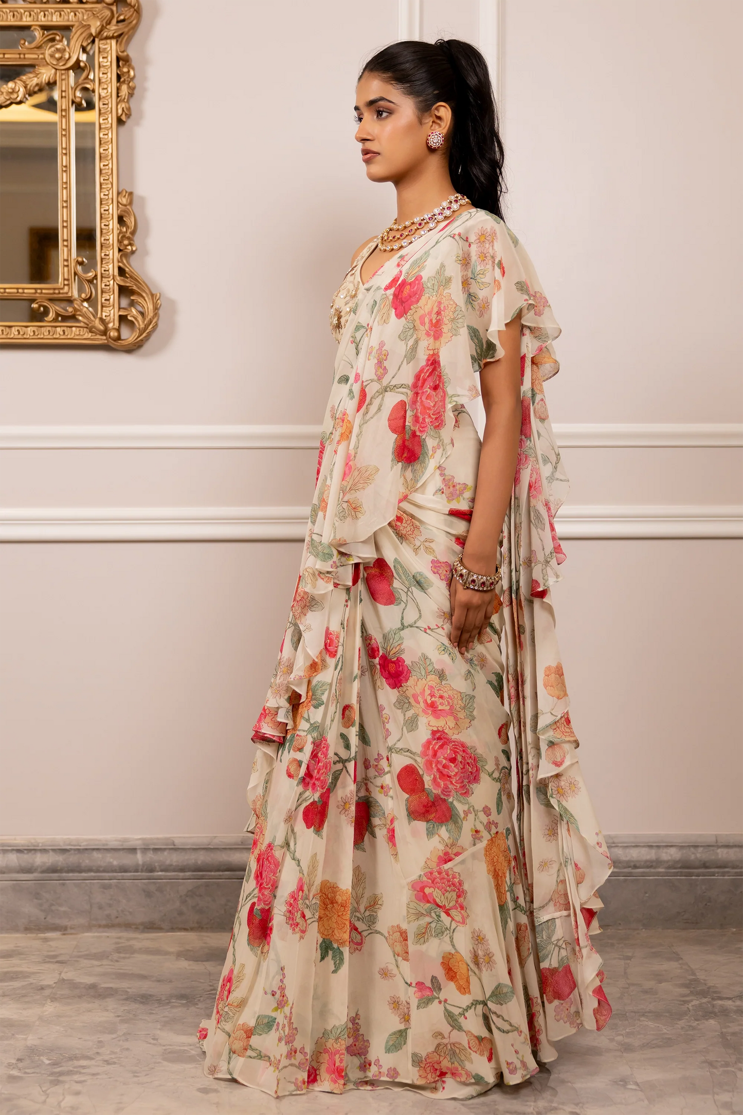 SAYURI SAREE SET – OFF WHITE