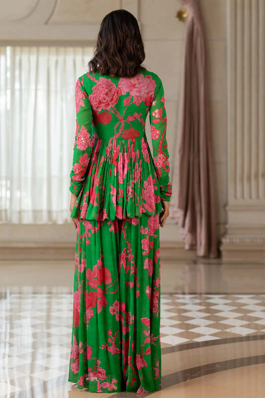 RISHA PEPLUM SET – GREEN