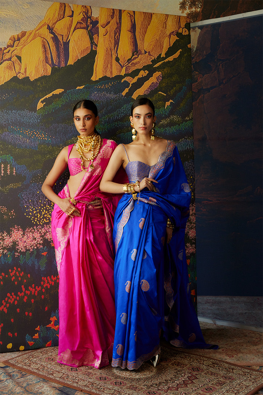 Handwoven Blue Silk Saree