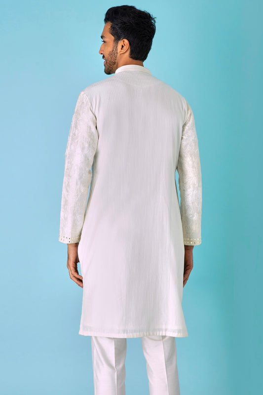 Timeless Beauty Off-White Chanderi Silk Kurta