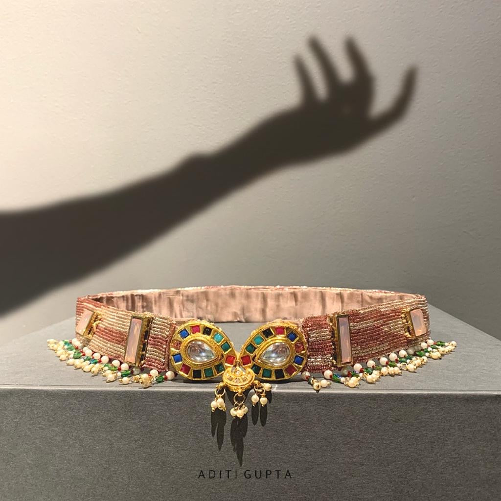 Women's Multicolor Drop Meenakari Waist Belt