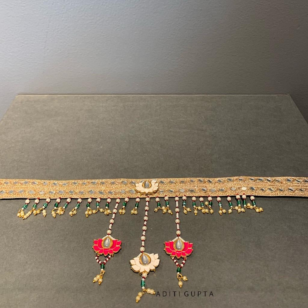 Women's Lotus Motif Latkan Meenakari Belt