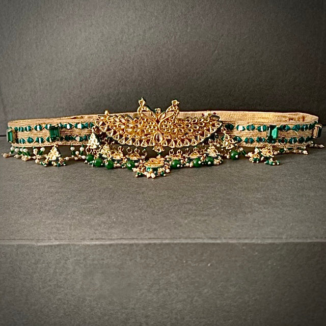 Buy Women's Green Peacock Motif Luxury Belt