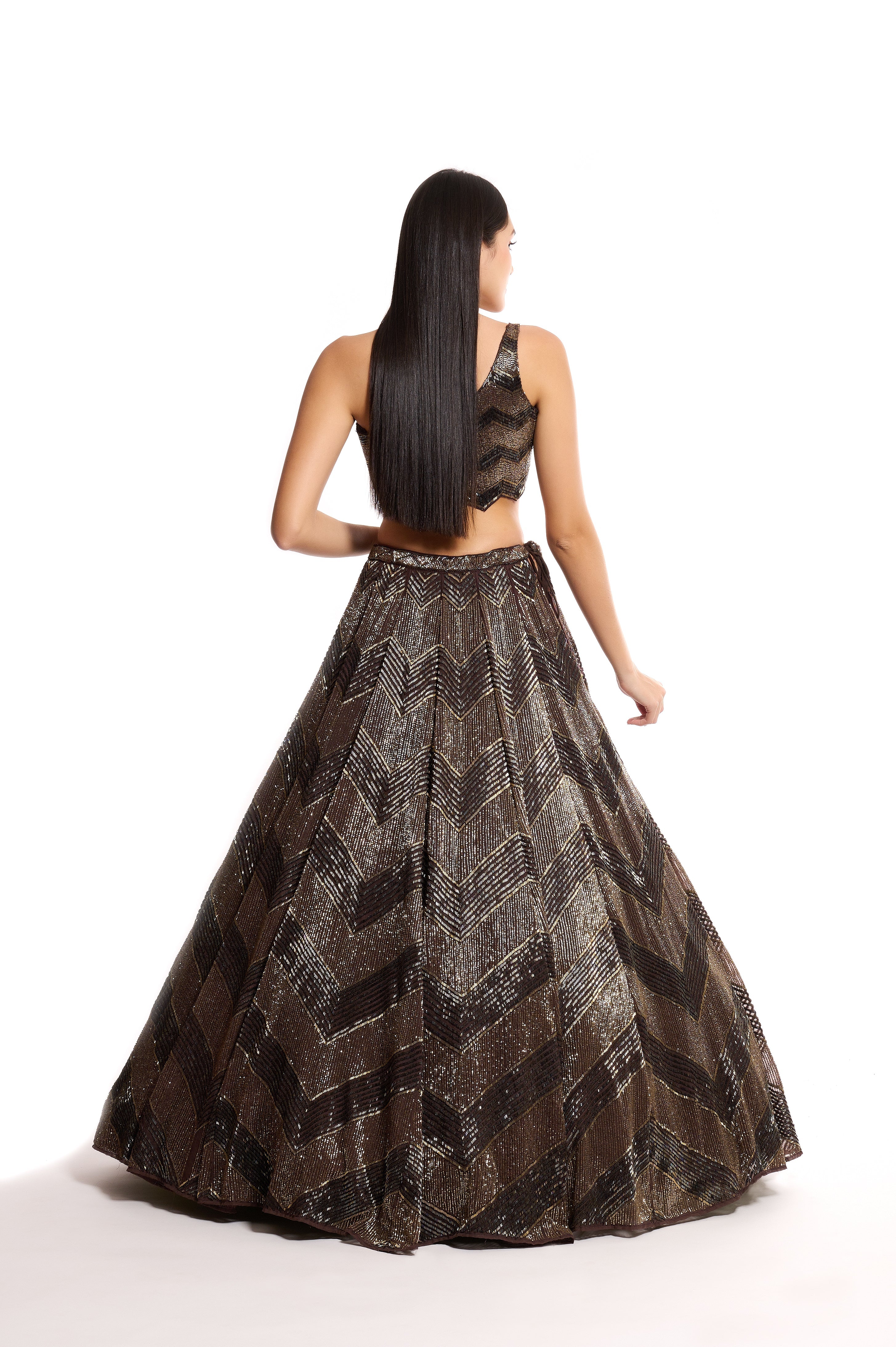 Black & Gold Hand Embroidered After Hours Lehenga