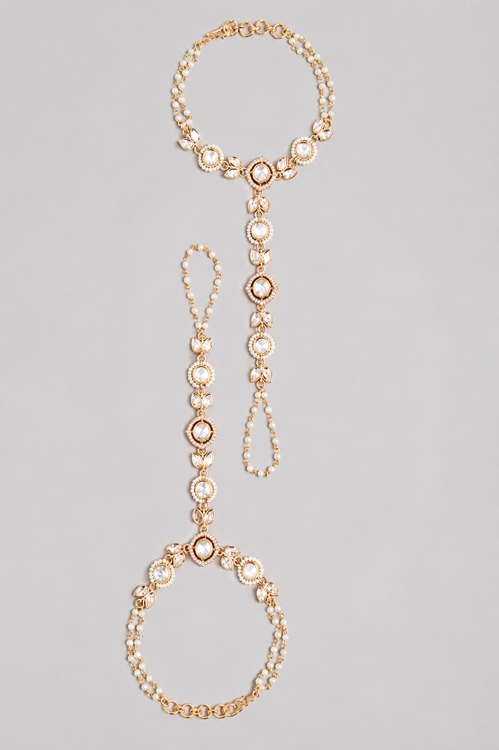 Tanvika Gold Finish Kundan Hathphool