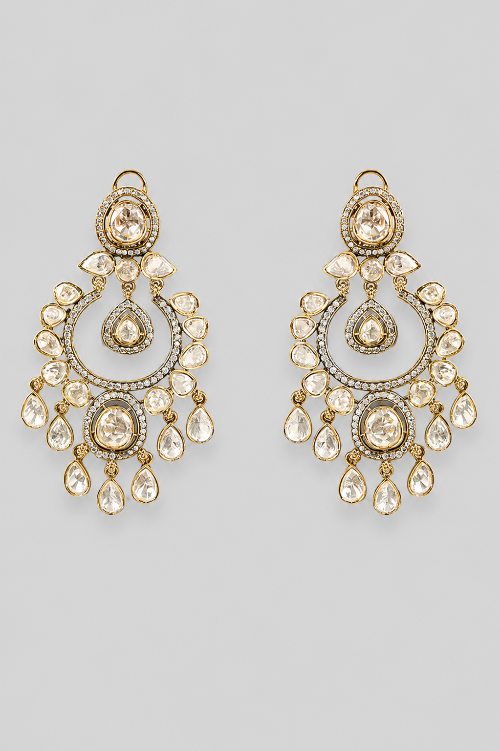 Yashvi Two Tone Finish Polki Chandbalis