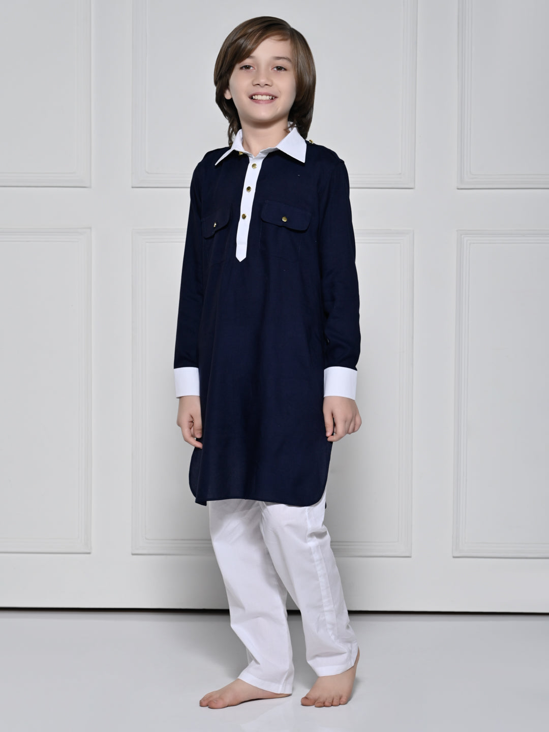 Navy Blue Kurta Set - A Navy Blue Kurta set for boys