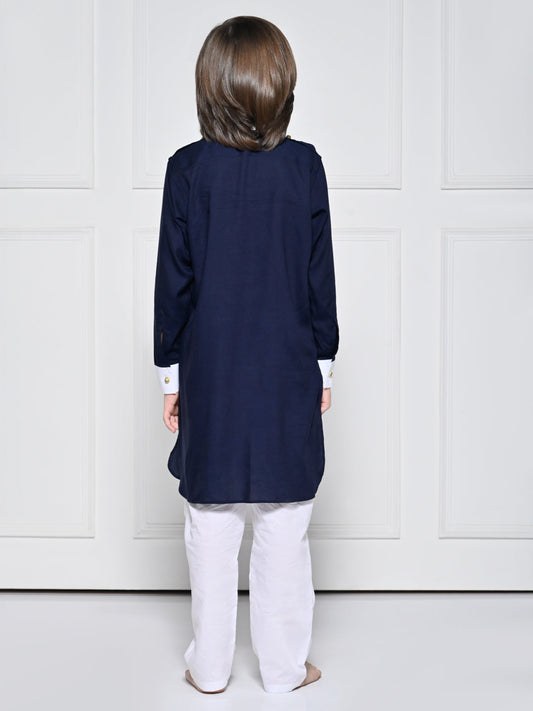 Navy Blue Kurta Set - A Navy Blue Kurta set for boys