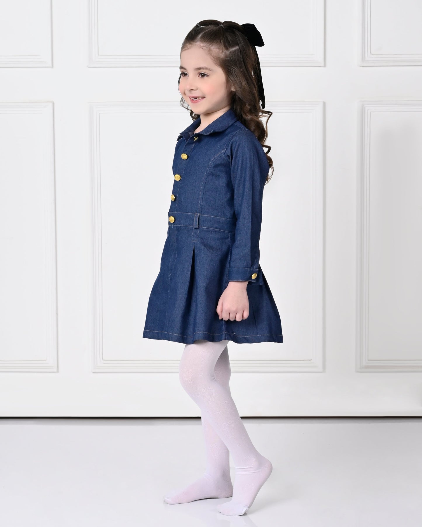 Dark Blue Full Sleeve Denim Dress