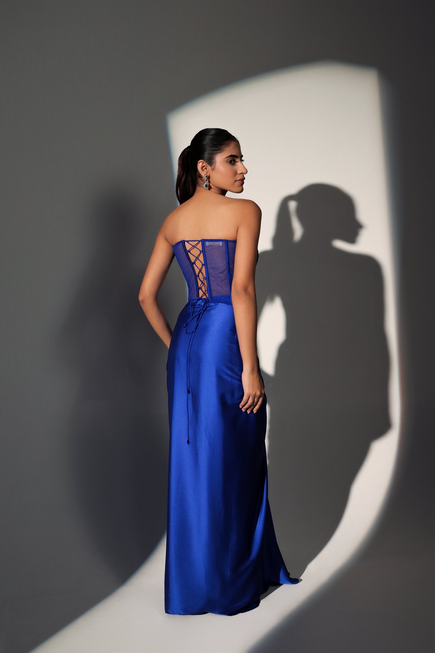 JESSICA POWER SHOULDER CORSET SKIRT SET