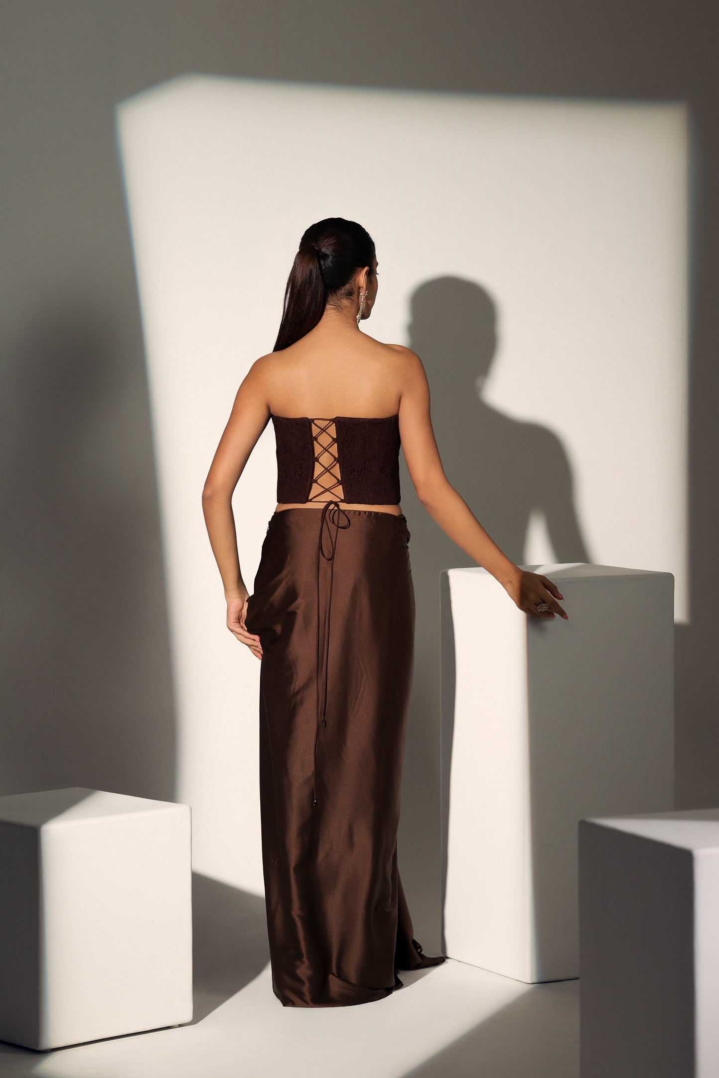 HOLLY CHANTELLE CORSET DRAPE SKIRT SET