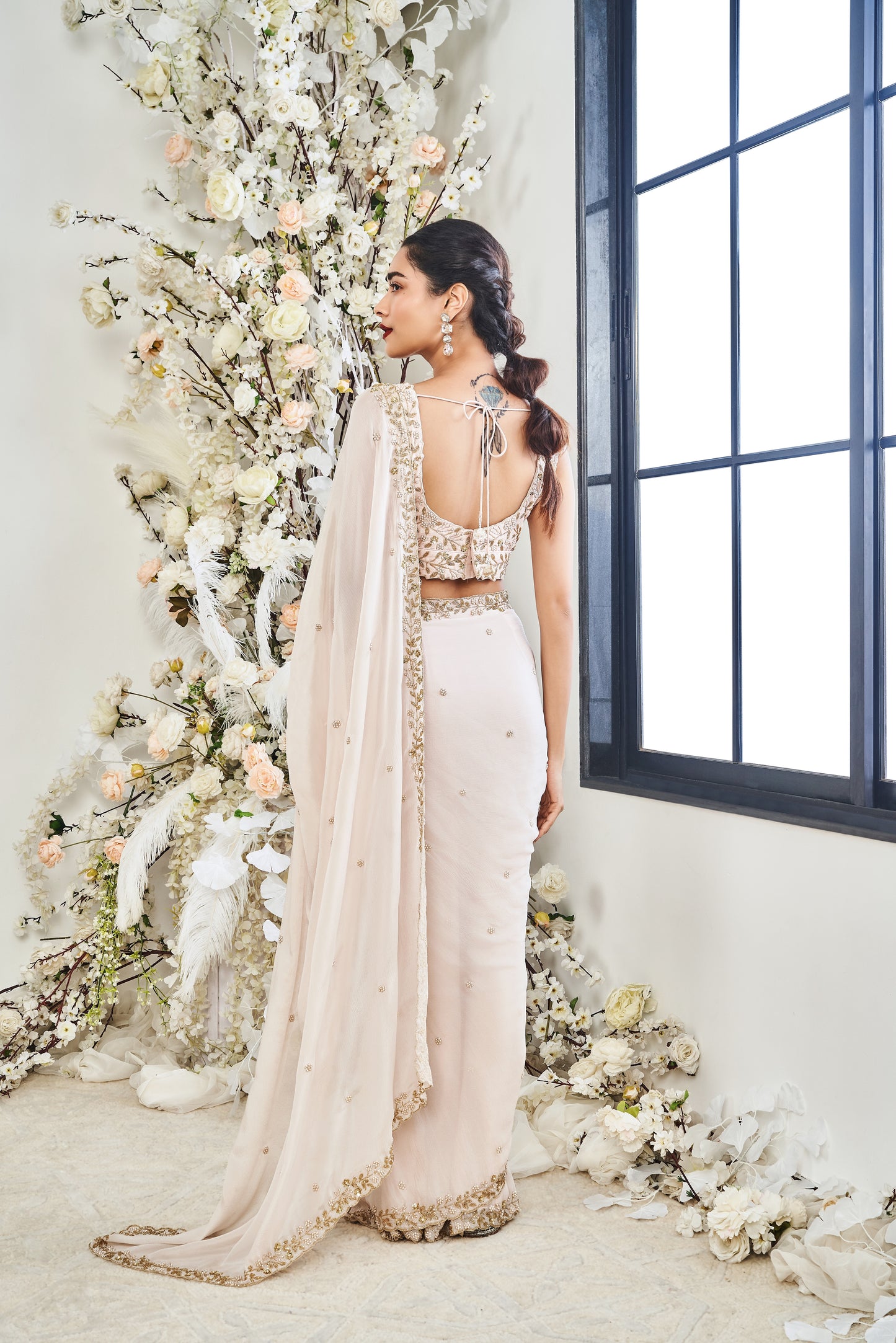 Powder Pink Saree