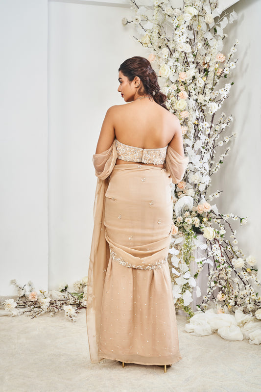 Beige Saree