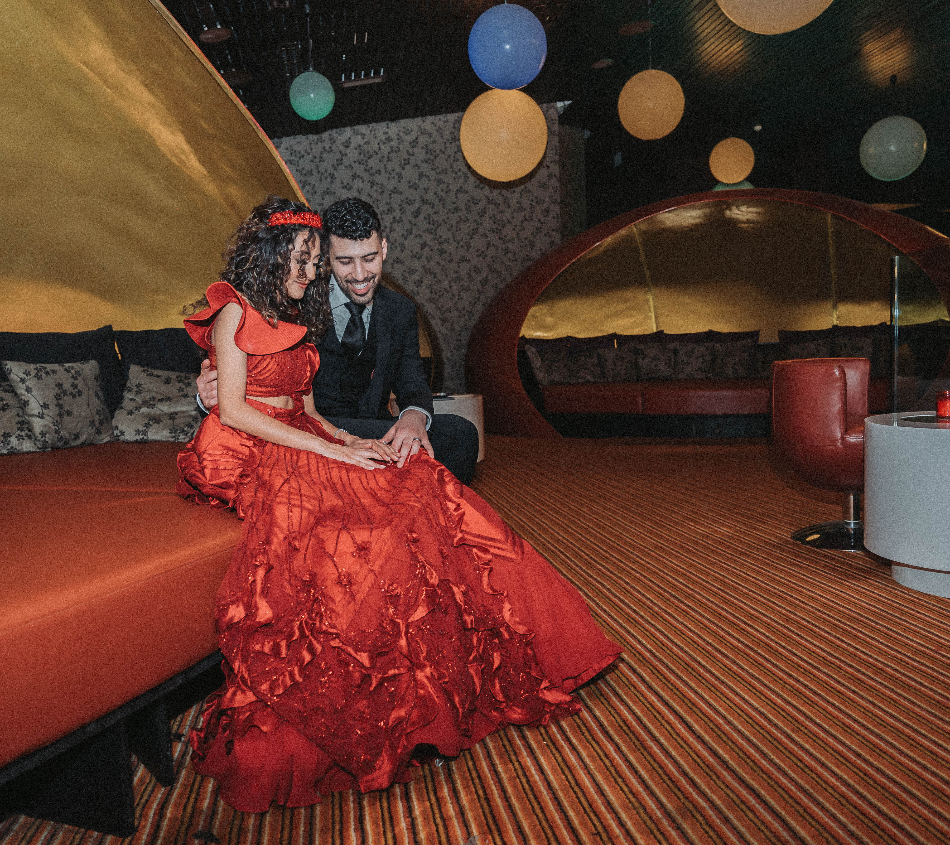 Dress-Aaliyah in Brill Crimson Set