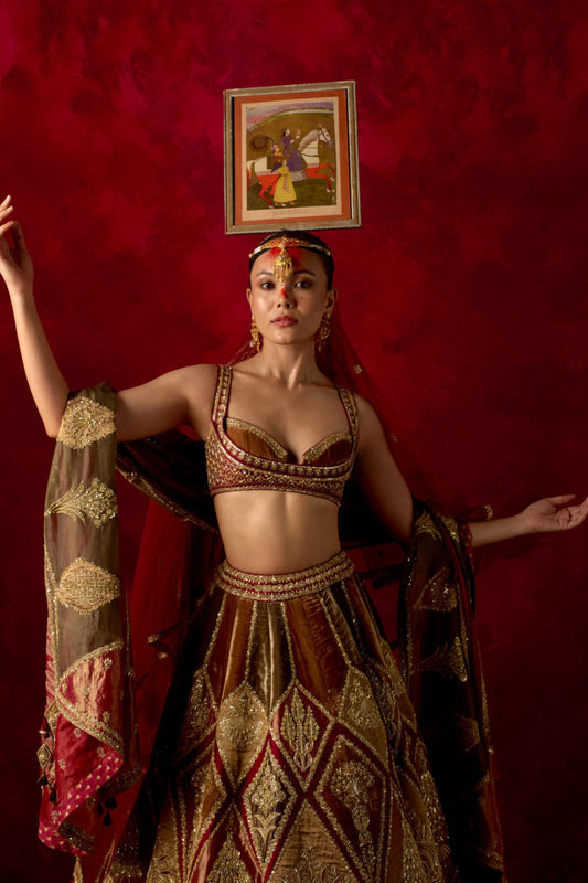 'Sunehri Barfi' Lehenga