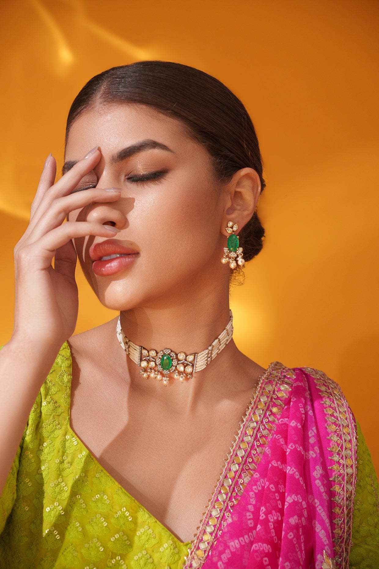 Kavya Two Tone Finish Polki Choker