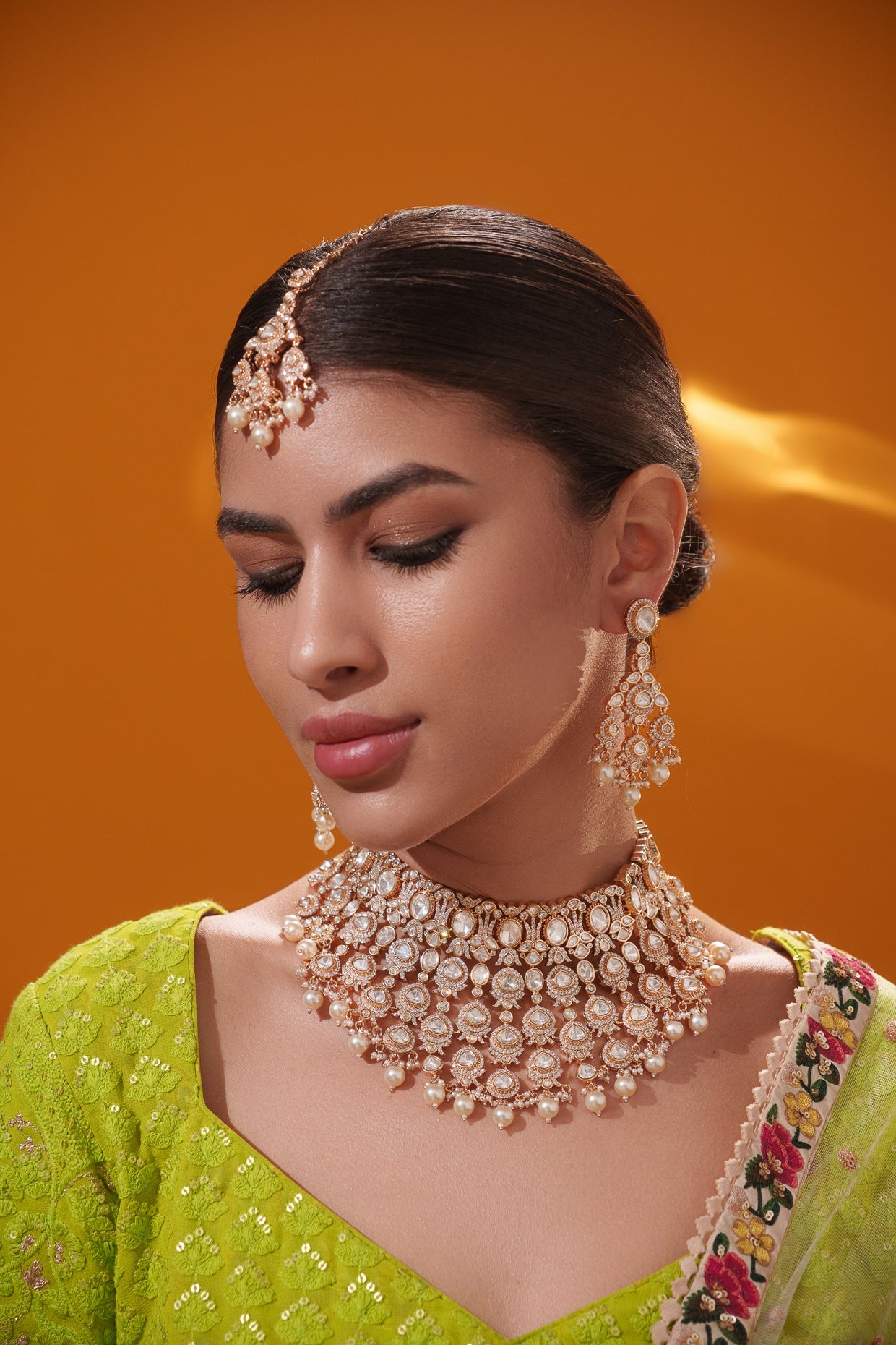 Fariyaa Gold Finish Kundan Bridal Set