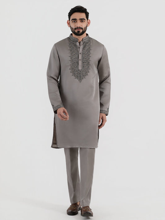 Steel Grey Opulence Kurta Set