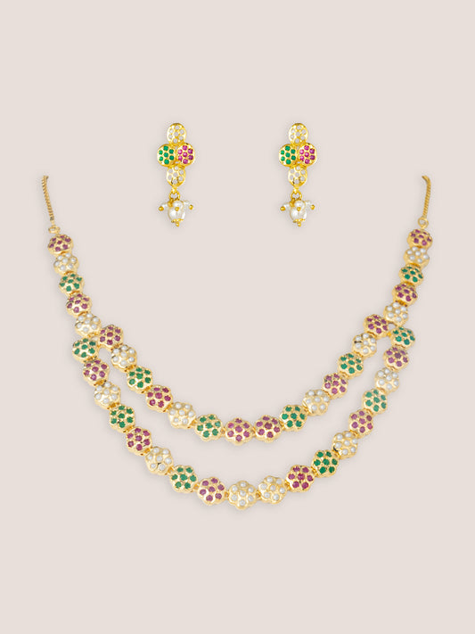 Neena Multicolor Jadau Long Set