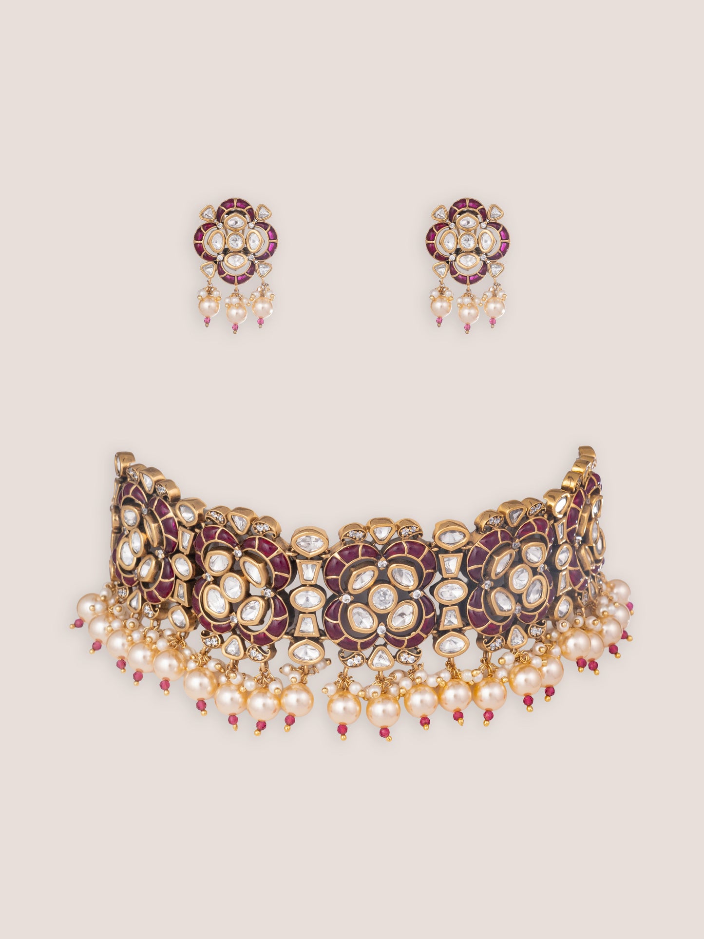 Rishika Pink Kundan Choker