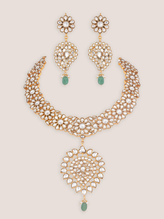 Kaira Gold Finish Kundan Long Set