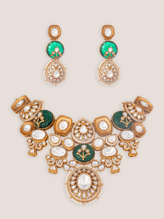 Ishveta Green Kundan Bridal Set
