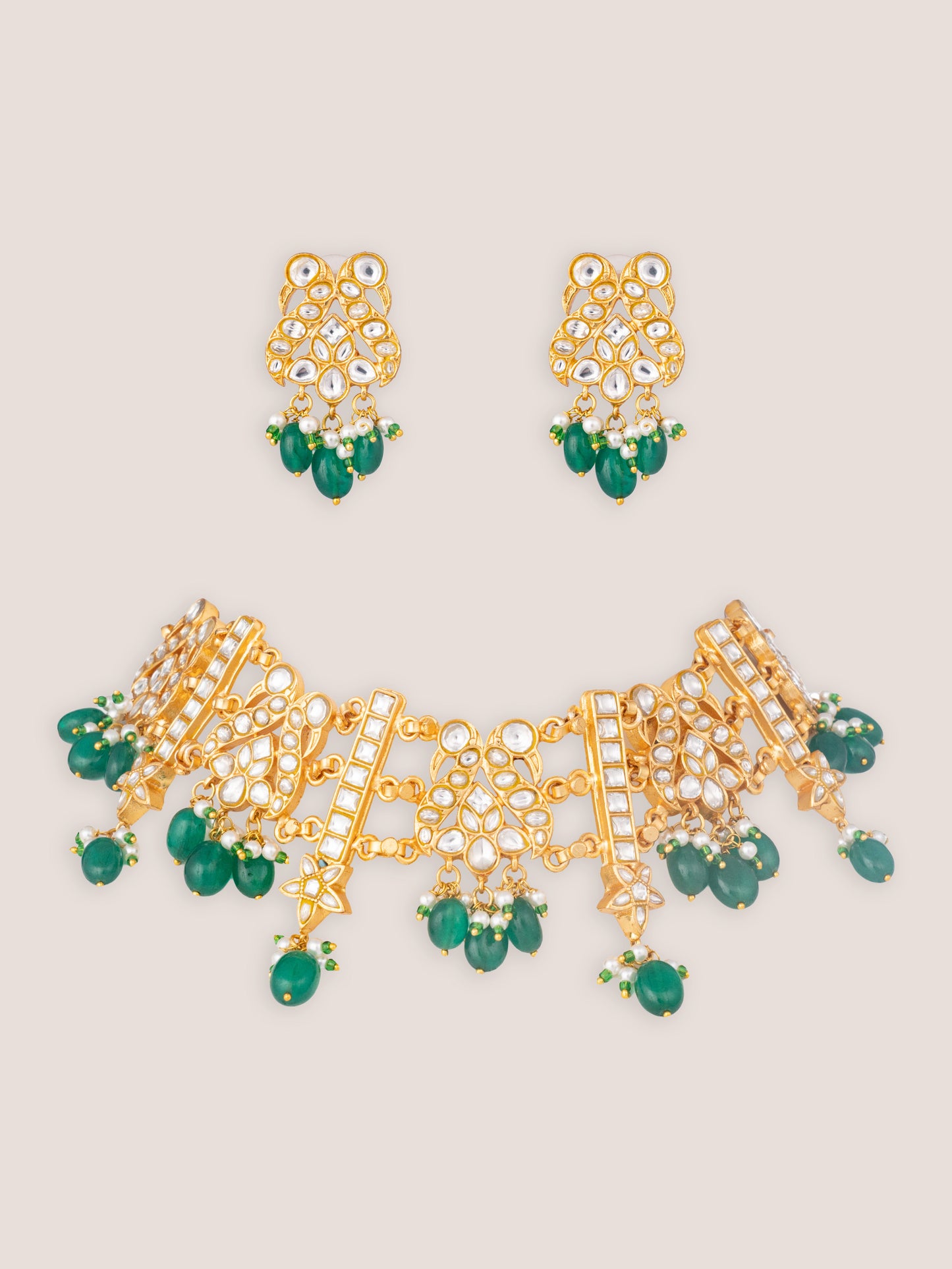 Nishya Green Kundan Choker