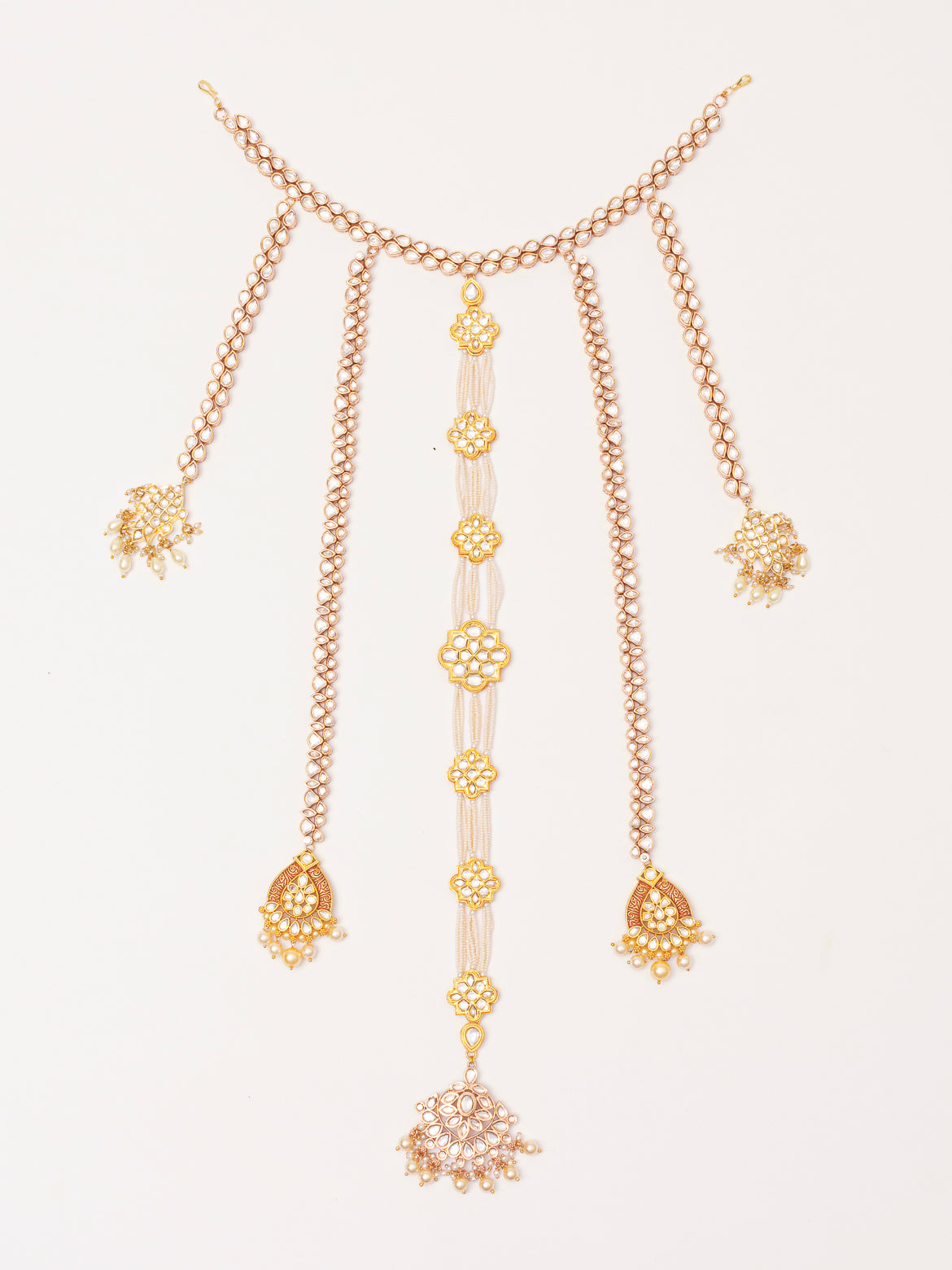 Alesha Gold Finish Kundan Hair Accessory