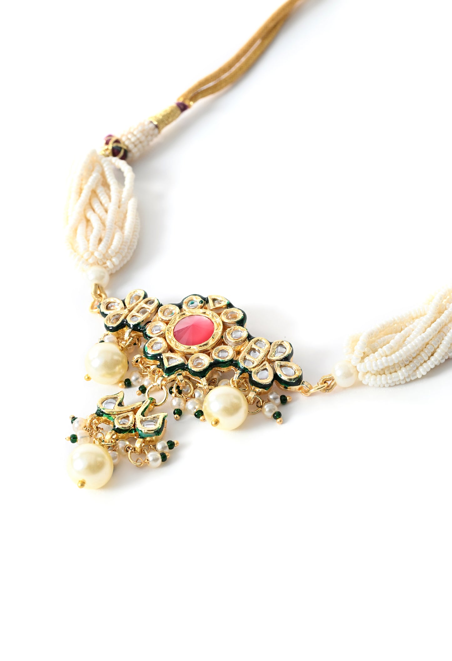 Gold plated ethnic chokar set with earings