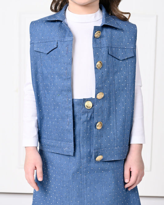 Navy Blue Denim Skirt